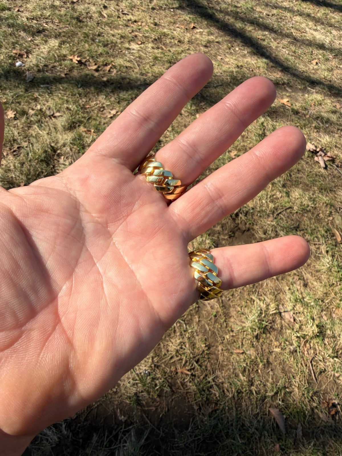 Classic 11.5mm Prong Miami Cuban Eternity Band Ring - 14k Gold Vermeil 925 Silver - Plain