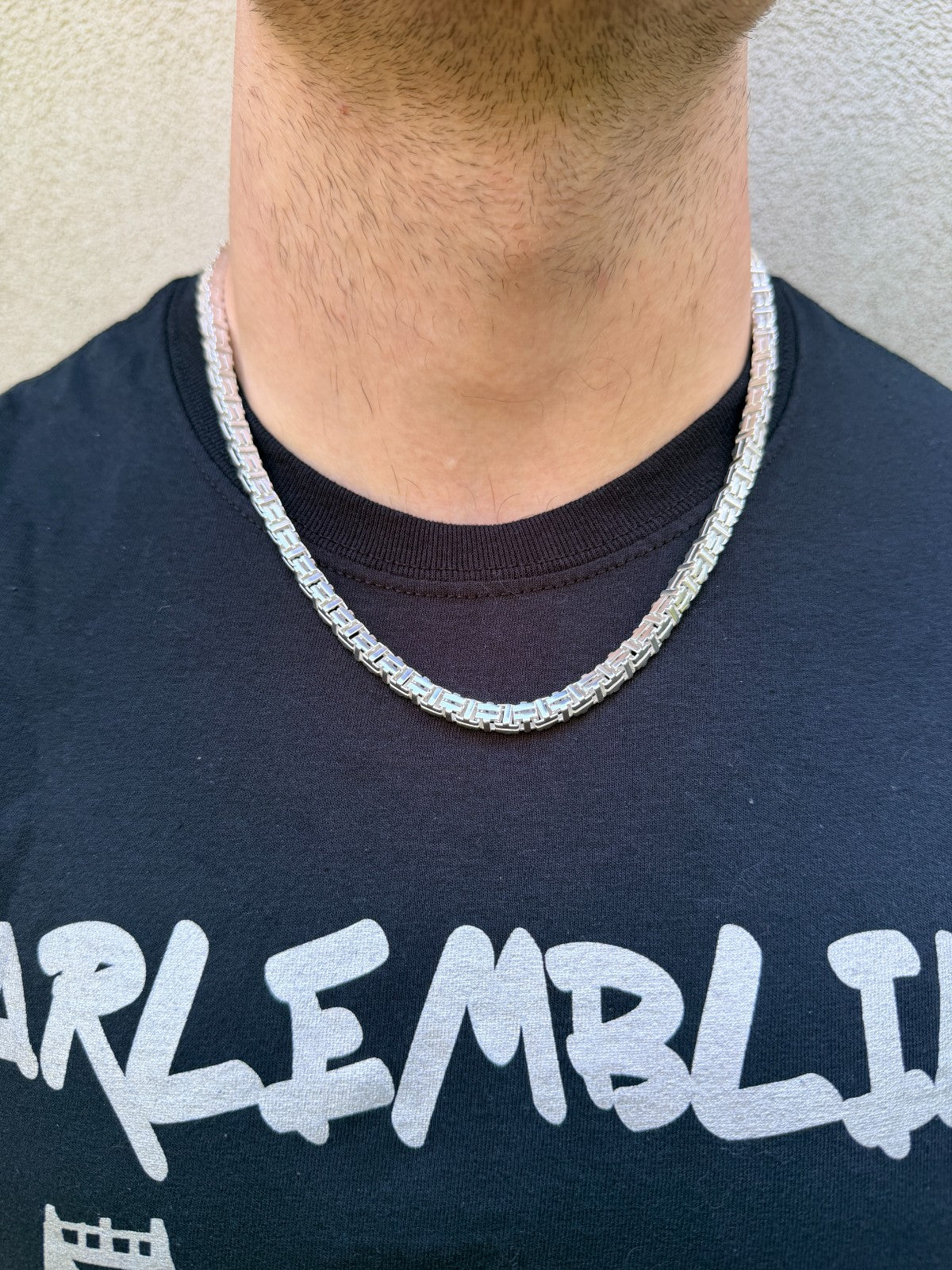 Roman Franco Byzantine Chain Necklace - 925 Sterling Silver - 18"-30" - 5.5mm