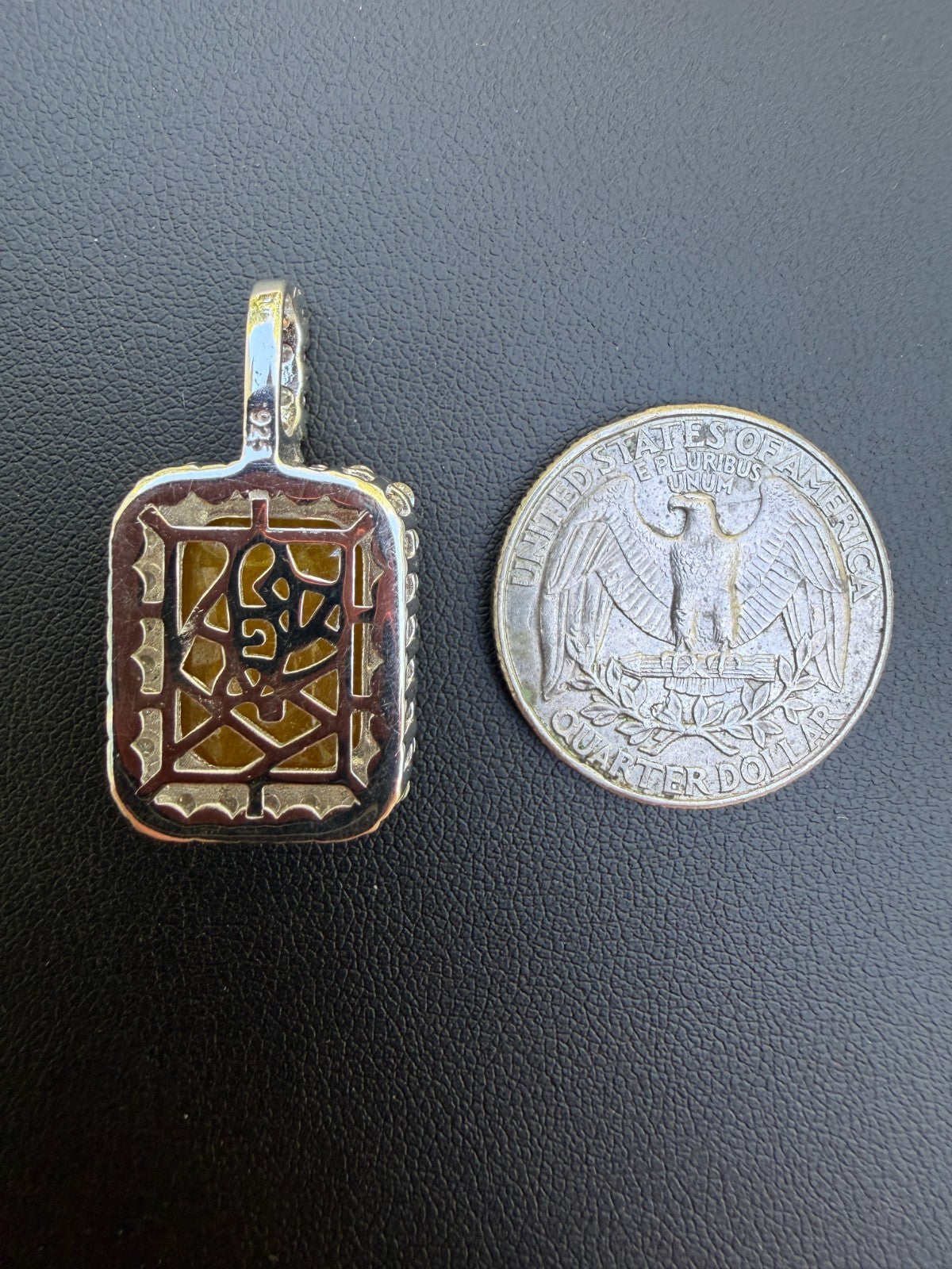 MOISSANITE Royalty Honey Pendant - 925 Silver - Genuine Yellow Sapphire Stone