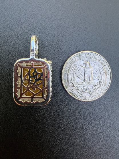MOISSANITE Royalty Honey Pendant - 925 Silver - Genuine Yellow Sapphire Stone