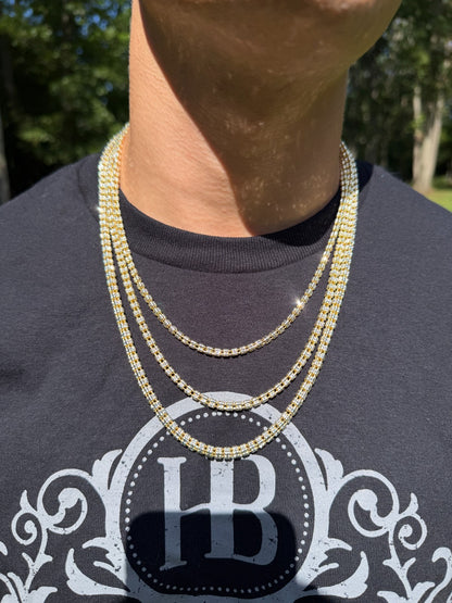 Ice Link Chain Necklace - 14k Gold Vermeil 925 Sterling Silver - 16"-30" - 4mm-5mm