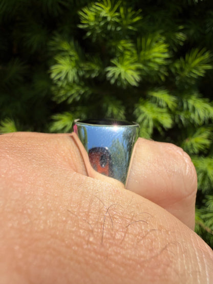 Shadow Boss Ring - 925 Silver - Genuine Black Onyx Stone