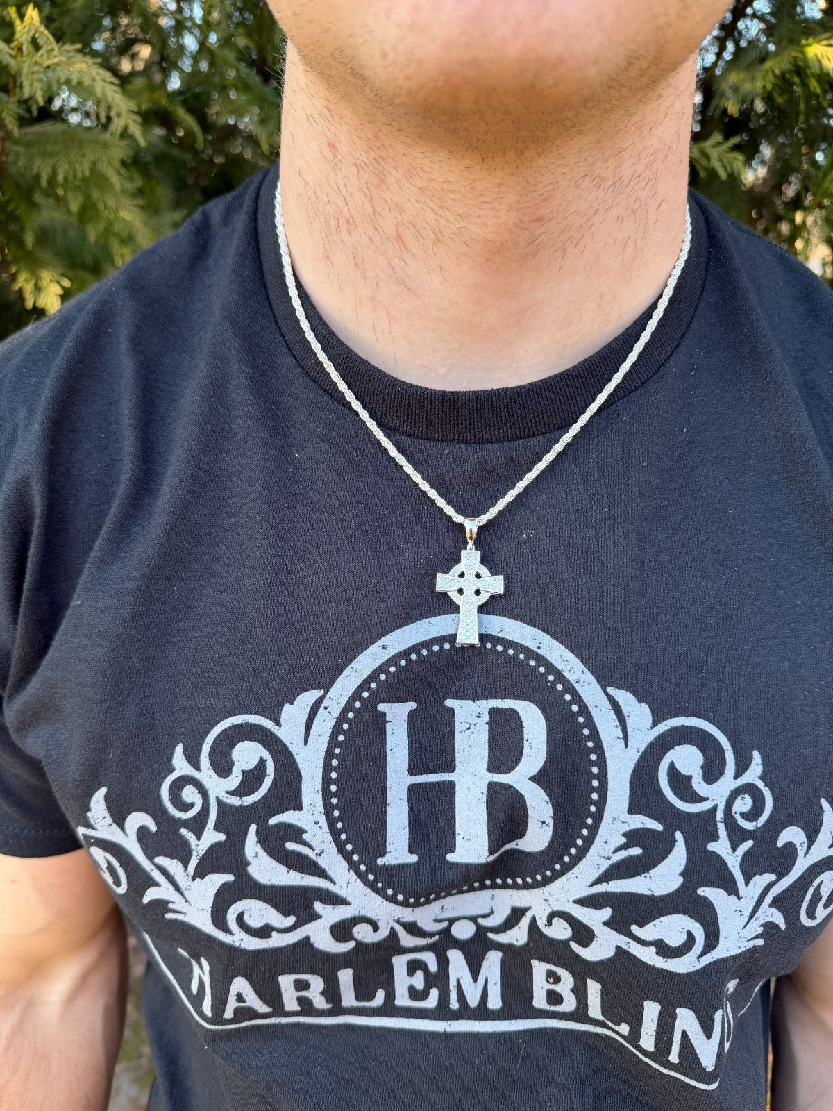 Handmade Viking Celtic Cross Pendant - 14k Gold Vermeil 925 Silver - Medium 1.75"