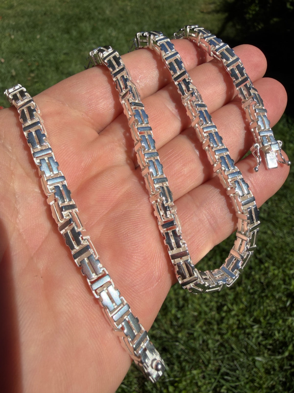 Roman Franco Byzantine Chain Necklace - 925 Sterling Silver - 18"-30" - 5.5mm
