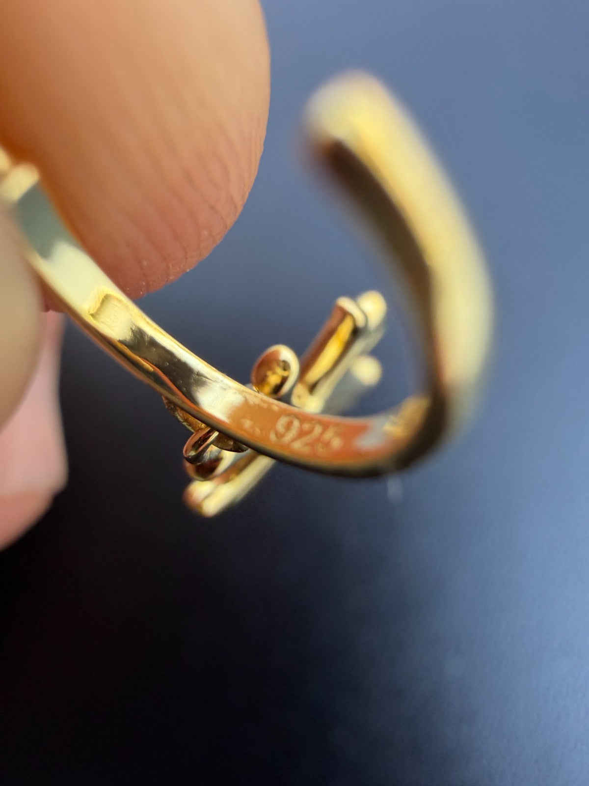 Hearts Of Chrome Huggie Hoops W. Dangle Cross Earrings - 14k Gold Vermeil 925 Silver