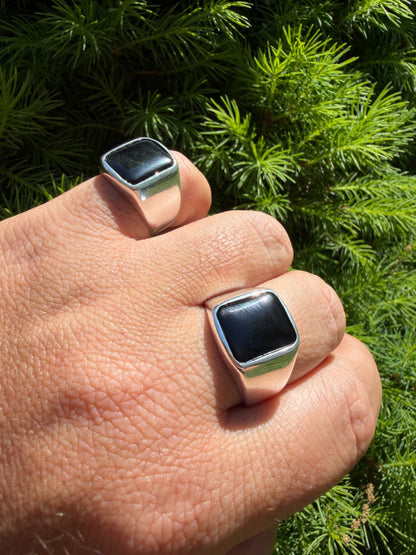 Midnight Don Ring - 925 Silver - Genuine Black Onyx Stone