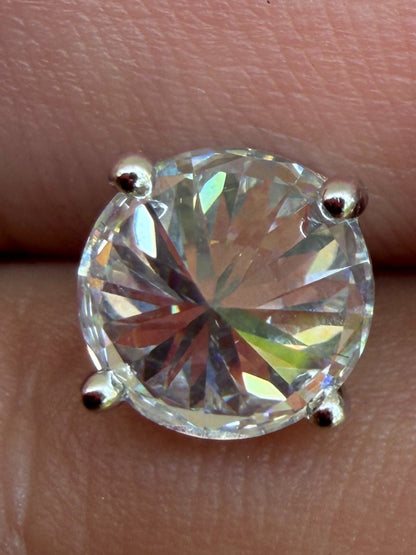 MOISSANITE Upside Down Reverse Set Stud Earrings - 925 Silver - 5mm-8mm - 1-4ct