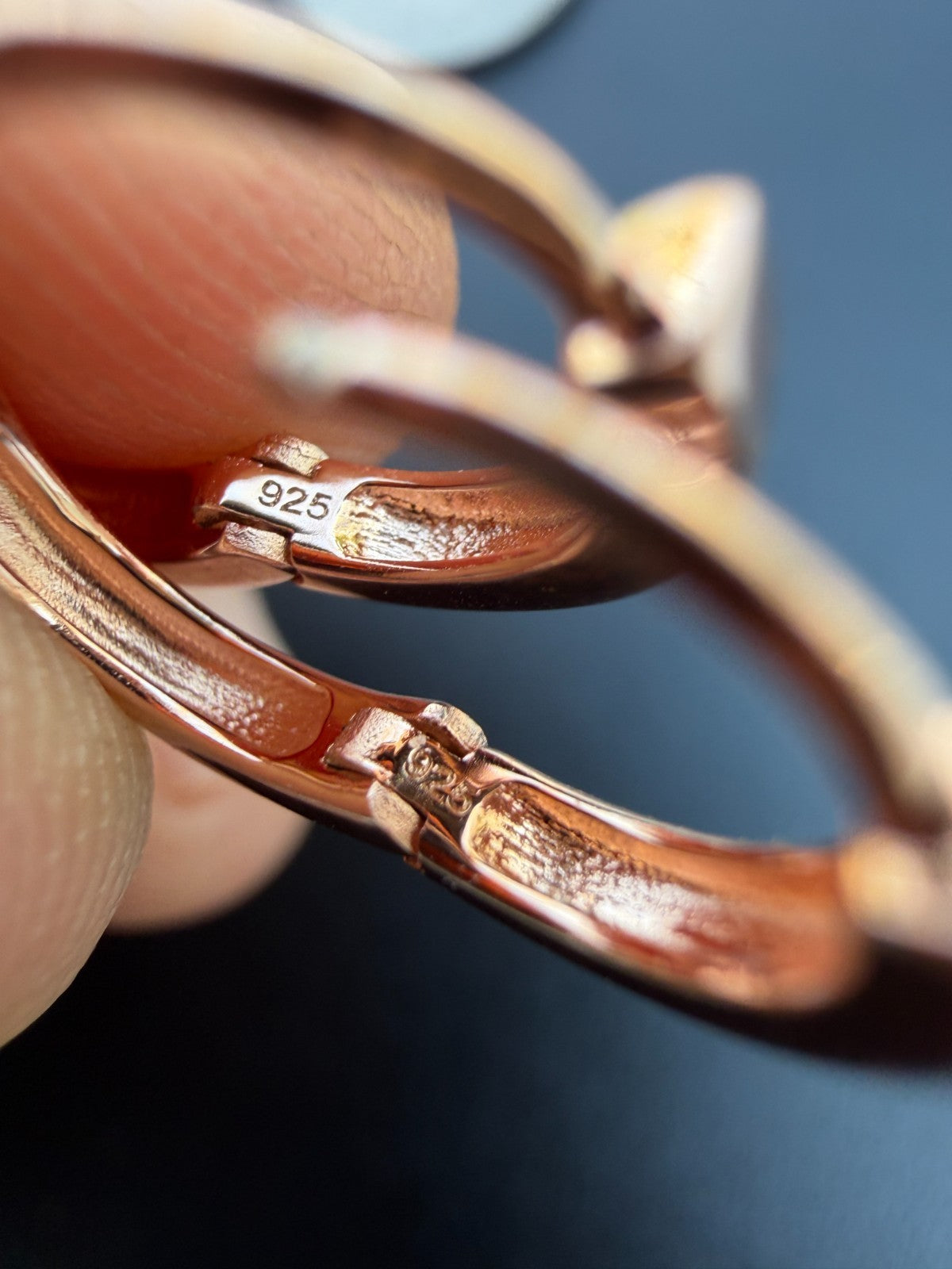 Plain Small Huggie Hoop Earrings - 14k Rose Gold Vermeil 925 Silver - 12.5mm