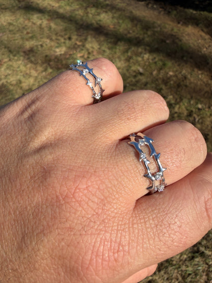 MOISSANITE Crown Of Thorns Eternity Band Ring - 925 Silver