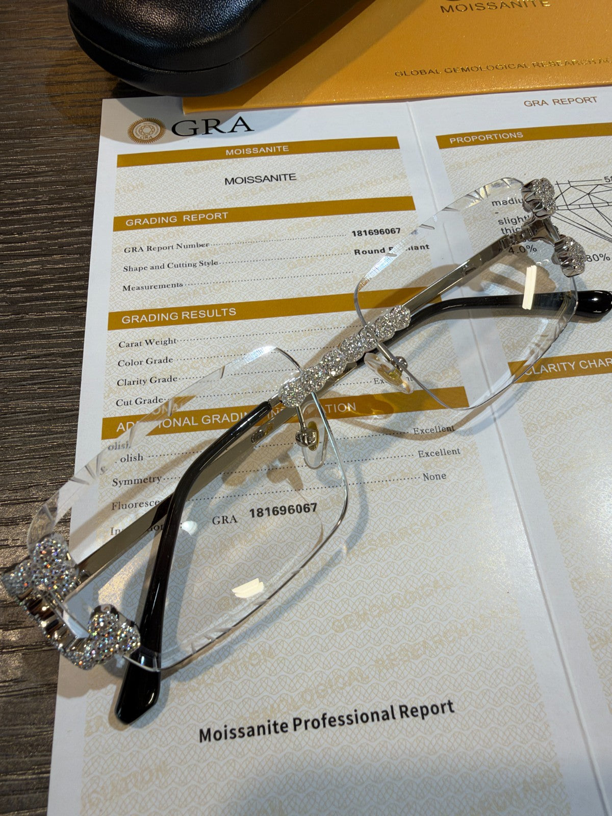 MOISSANITE Cluster Custom Iced Out Sunglasses - 925 Silver Buffs - Clear