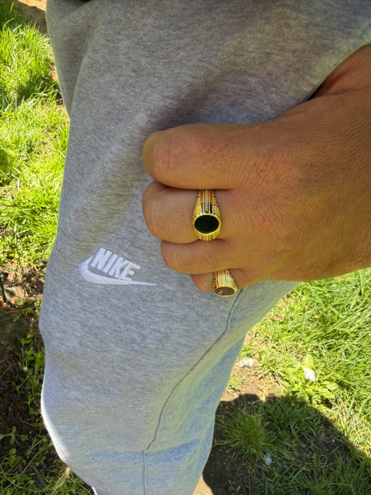 Navajo Tribe Ring - 14k Gold Vermeil 925 Silver - Genuine Black Onyx Stone