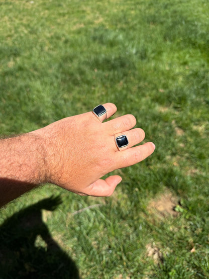 Midnight Don Ring - 925 Silver - Genuine Black Onyx Stone