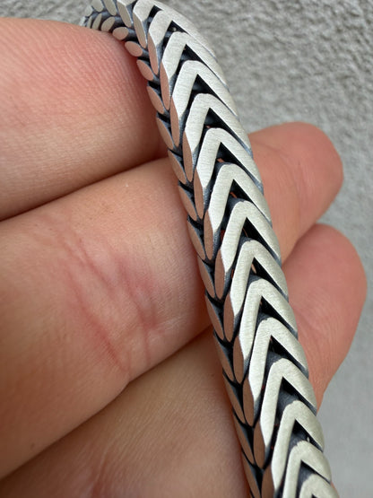Custom 3 Link Miami Cuban Python Bracelet - Oxidized 925 Sterling Silver - 8.5" - 12mm
