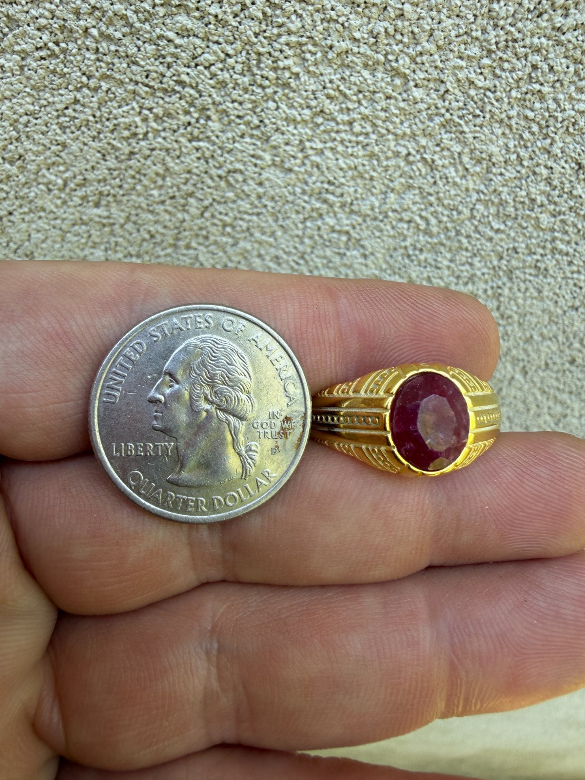 Royal Dynasty Ring - 14k Gold Vermeil 925 Silver - Genuine Red Ruby Stone