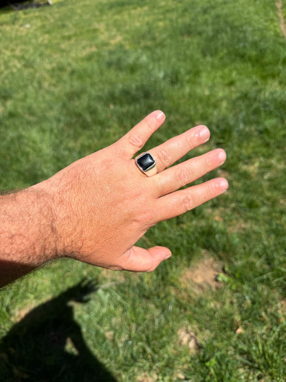 Midnight Don Ring - 925 Silver - Genuine Black Onyx Stone