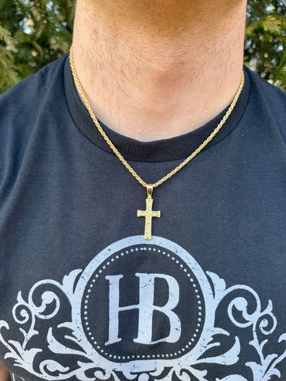 Viking Warrior Celtic Cross Pendant - 14k Gold Vermeil 925 Silver - Medium 1.75"