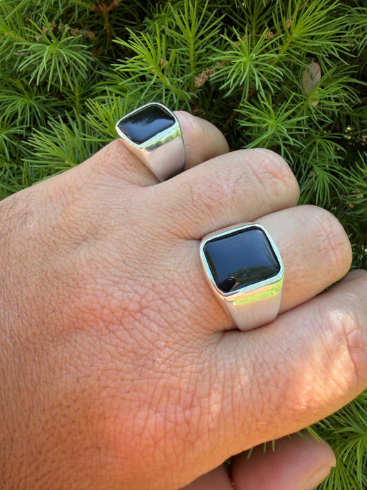 Midnight Don Ring - 925 Silver - Genuine Black Onyx Stone