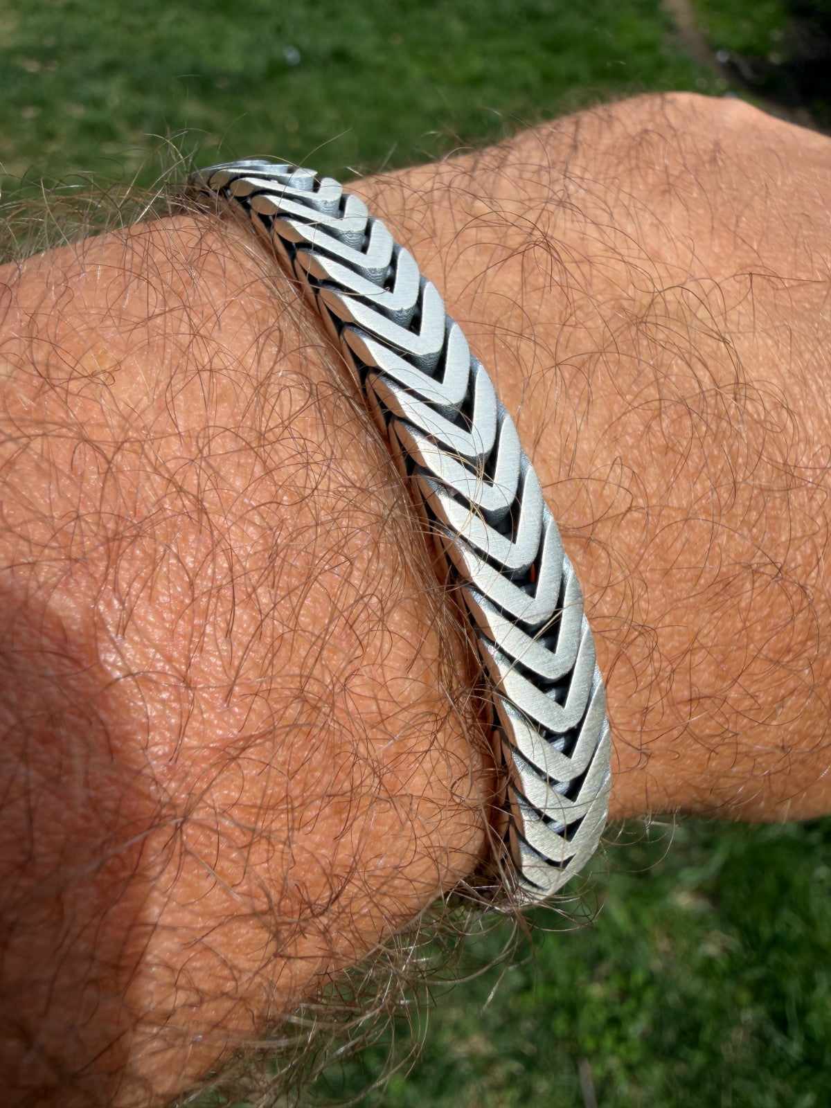 Custom 3 Link Miami Cuban Python Bracelet - Oxidized 925 Sterling Silver - 8.5" - 12mm
