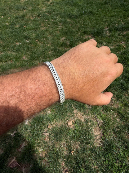 Custom 3 Link Miami Cuban Python Bracelet - Oxidized 925 Sterling Silver - 8.5" - 12mm