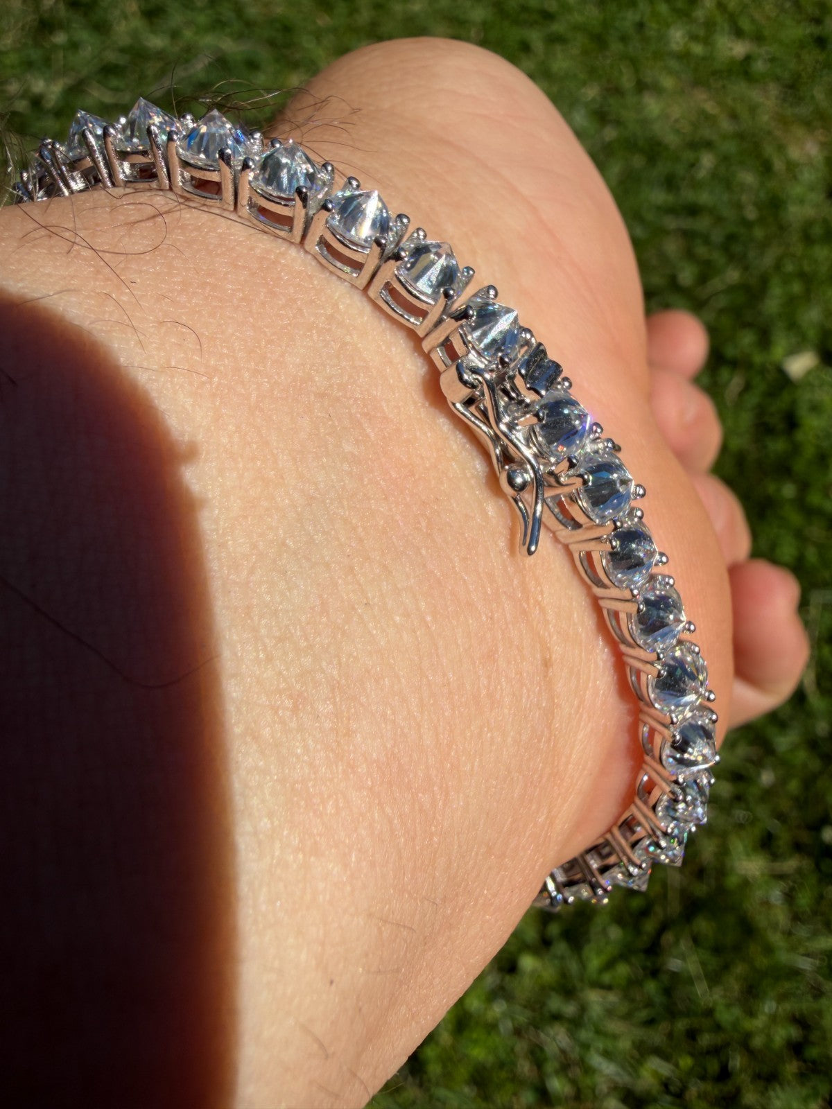 MOISSANITE Upside Down Set Reverse Set Tennis Bracelet Iced Out - 925 Silver - 5mm - 6-9"