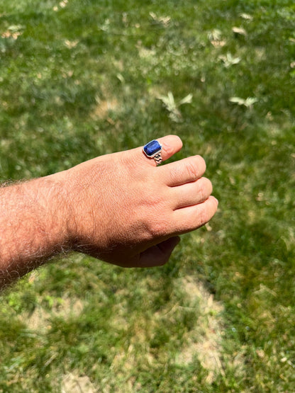 Havana Cuban Ring - 925 Silver - Genuine Blue Sapphire Stone