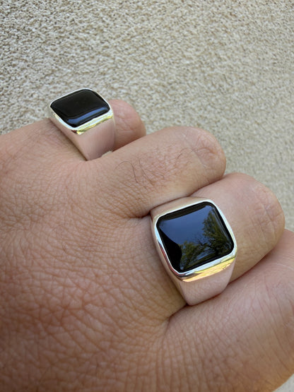 Midnight Don Ring - 925 Silver - Genuine Black Onyx Stone