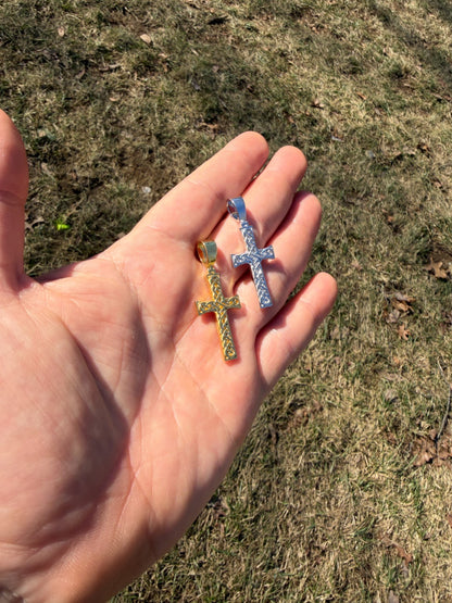 Viking Warrior Celtic Cross Pendant - 14k Gold Vermeil 925 Silver - Medium 1.75"