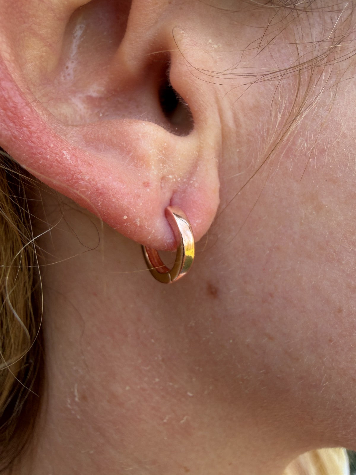 Plain Small Huggie Hoop Earrings - 14k Rose Gold Vermeil 925 Silver - 12.5mm