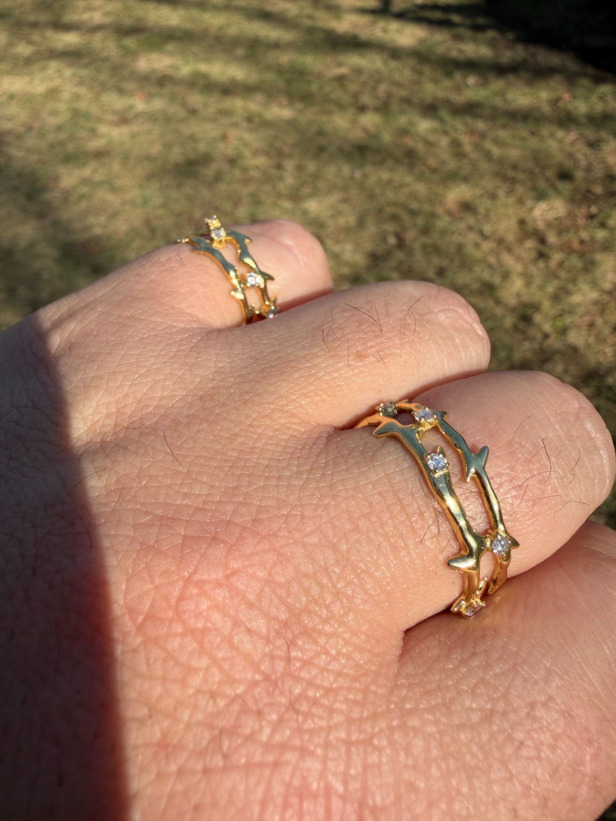 MOISSANITE Crown Of Thorns Eternity Band Ring - 14k Gold Vermeil 925 Silver