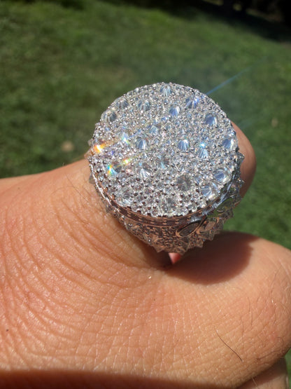 MOISSANITE Moses Upside Down Mosaic Set Iced Out Ring - 925 Silver