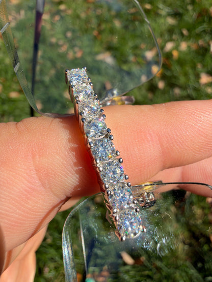 MOISSANITE Big Stone 15ct Iced Out Sunglasses - 925 Silver Buffs - Clear