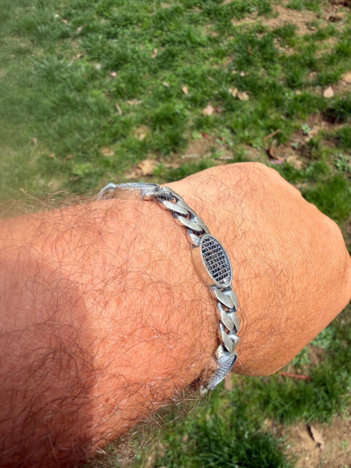 Mens Miami Cuban Link Bracelet W. Iced Out Black CZ Stones - 925 Silver - 8.5" - 12mm