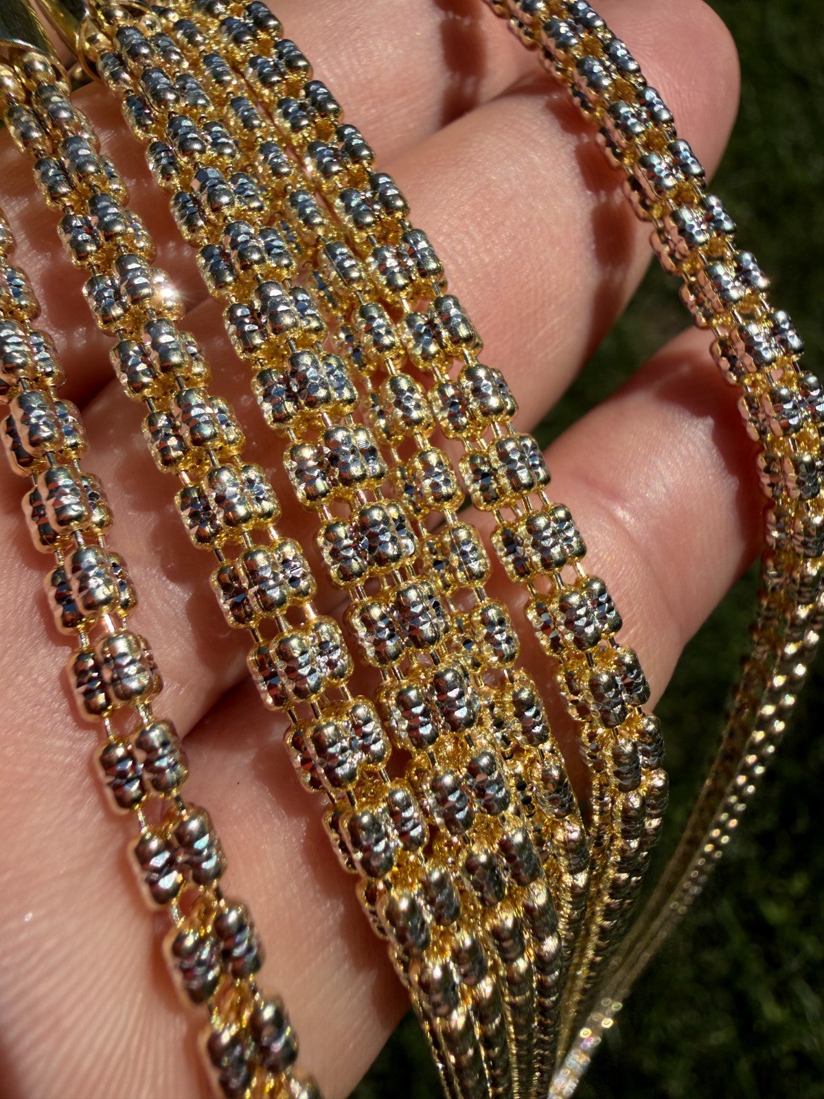 Ice Link Chain Necklace - 14k Gold Vermeil 925 Sterling Silver - 16"-30" - 4mm-5mm