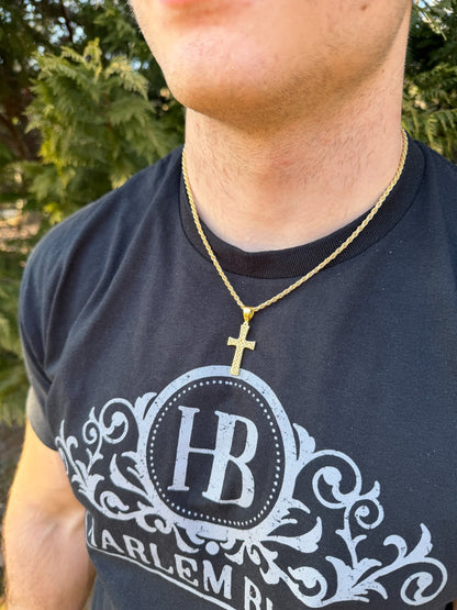 Viking Warrior Celtic Cross Pendant - 14k Gold Vermeil 925 Silver - Medium 1.75"