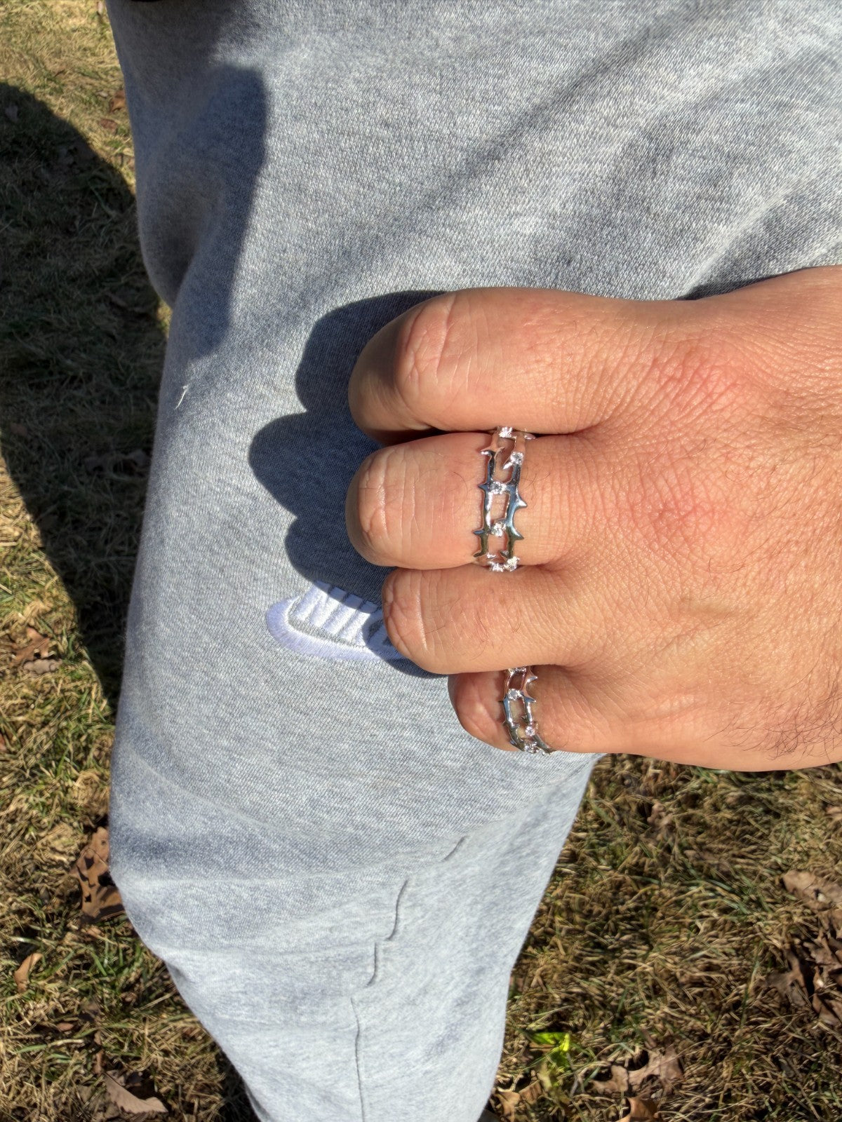 MOISSANITE Crown Of Thorns Eternity Band Ring - 925 Silver