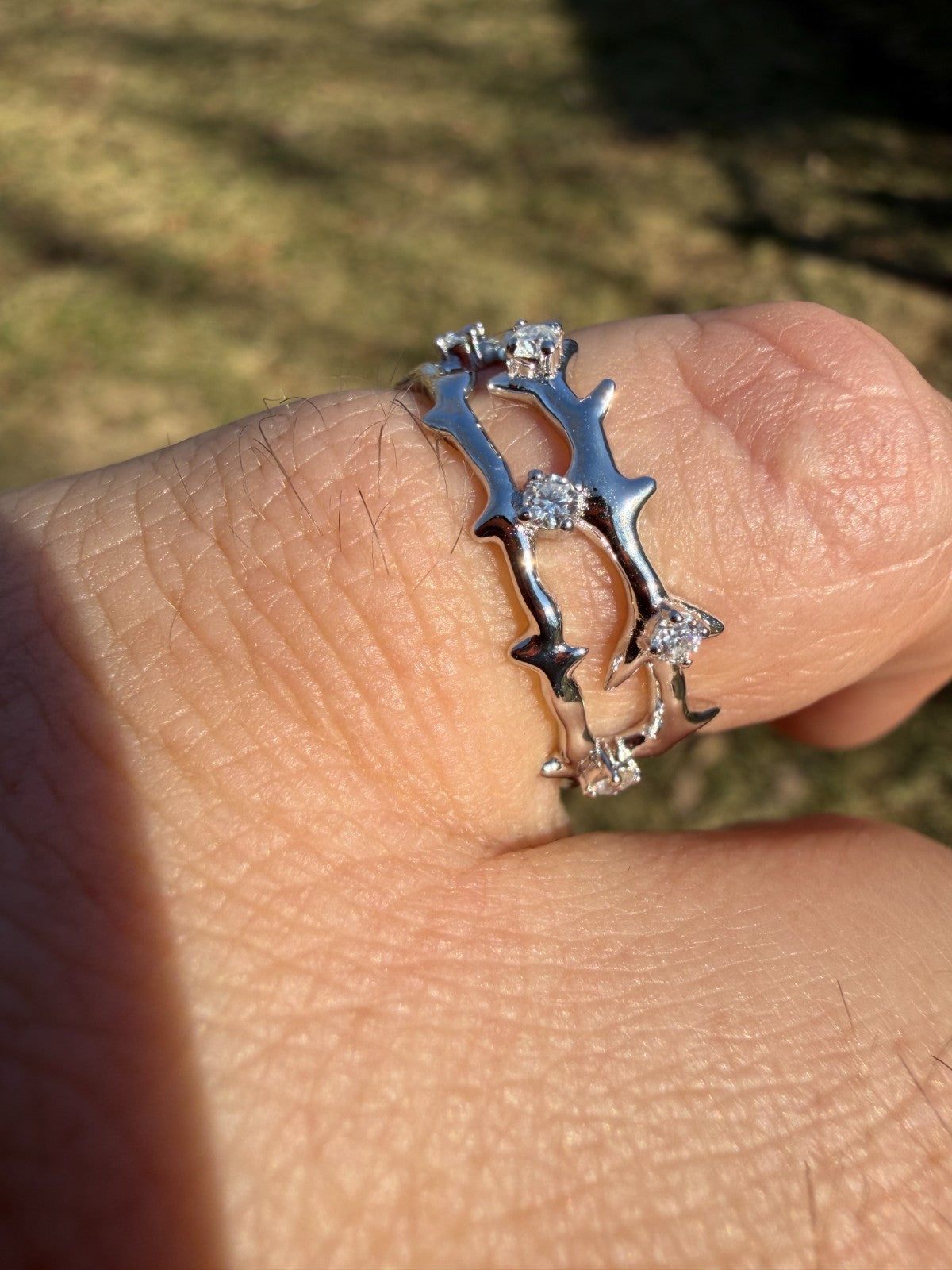 MOISSANITE Crown Of Thorns Eternity Band Ring - 925 Silver