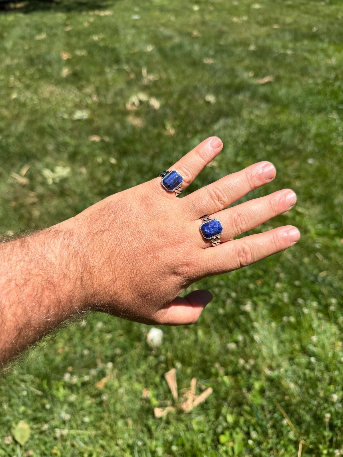 Havana Cuban Ring - 925 Silver - Genuine Blue Sapphire Stone