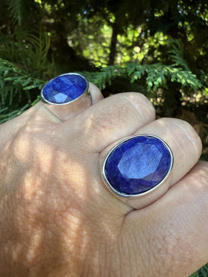 Royal Ocean Ring - 925 Silver - Genuine Blue Sapphire Stone