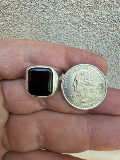 Midnight Don Ring - 925 Silver - Genuine Black Onyx Stone