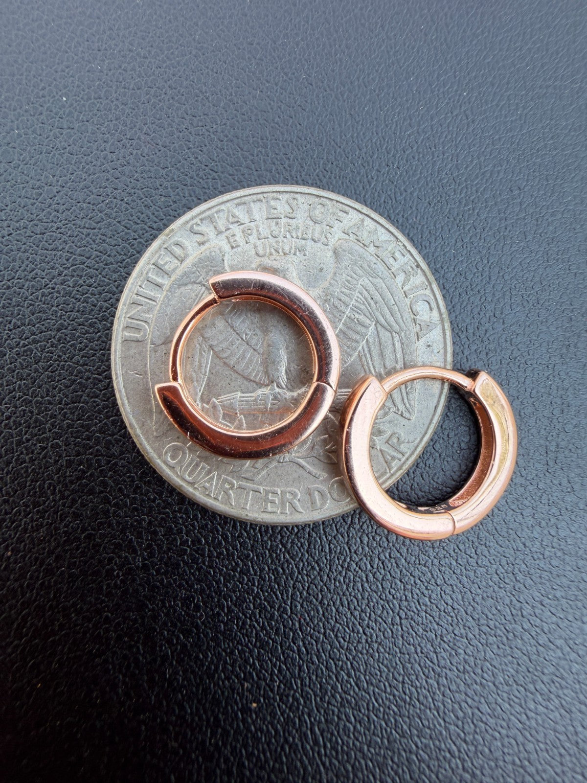Plain Small Huggie Hoop Earrings - 14k Rose Gold Vermeil 925 Silver - 12.5mm