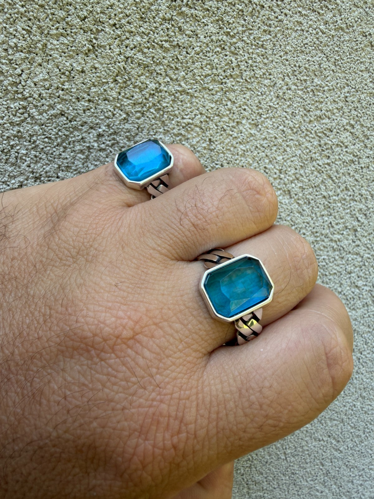 Havana Cuban Ring - 925 Silver - Lab Aquamarine Stone