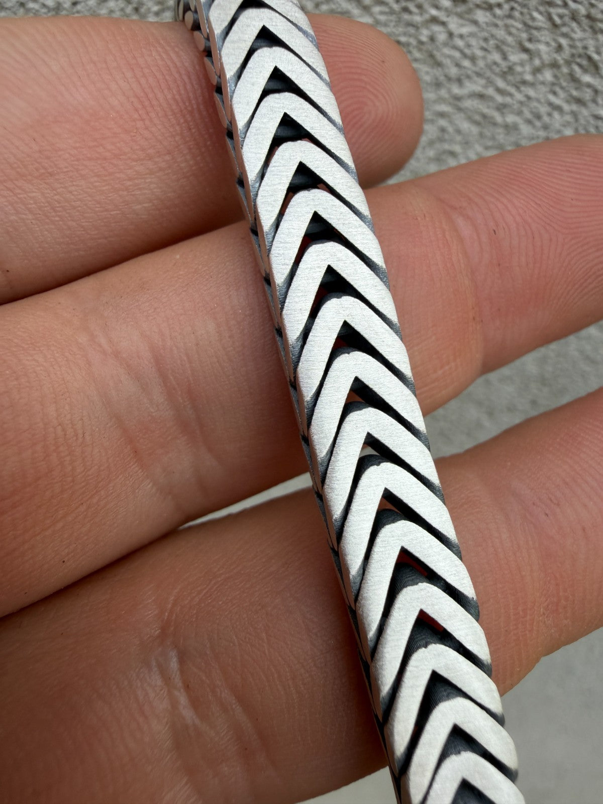 Custom 3 Link Miami Cuban Python Bracelet - Oxidized 925 Sterling Silver - 8.5" - 12mm