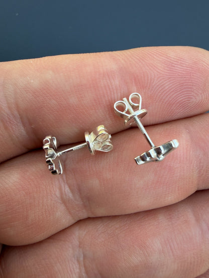 Hearts Of Chrome Cross Earrings - 925 Silver Oxidized - 8mm