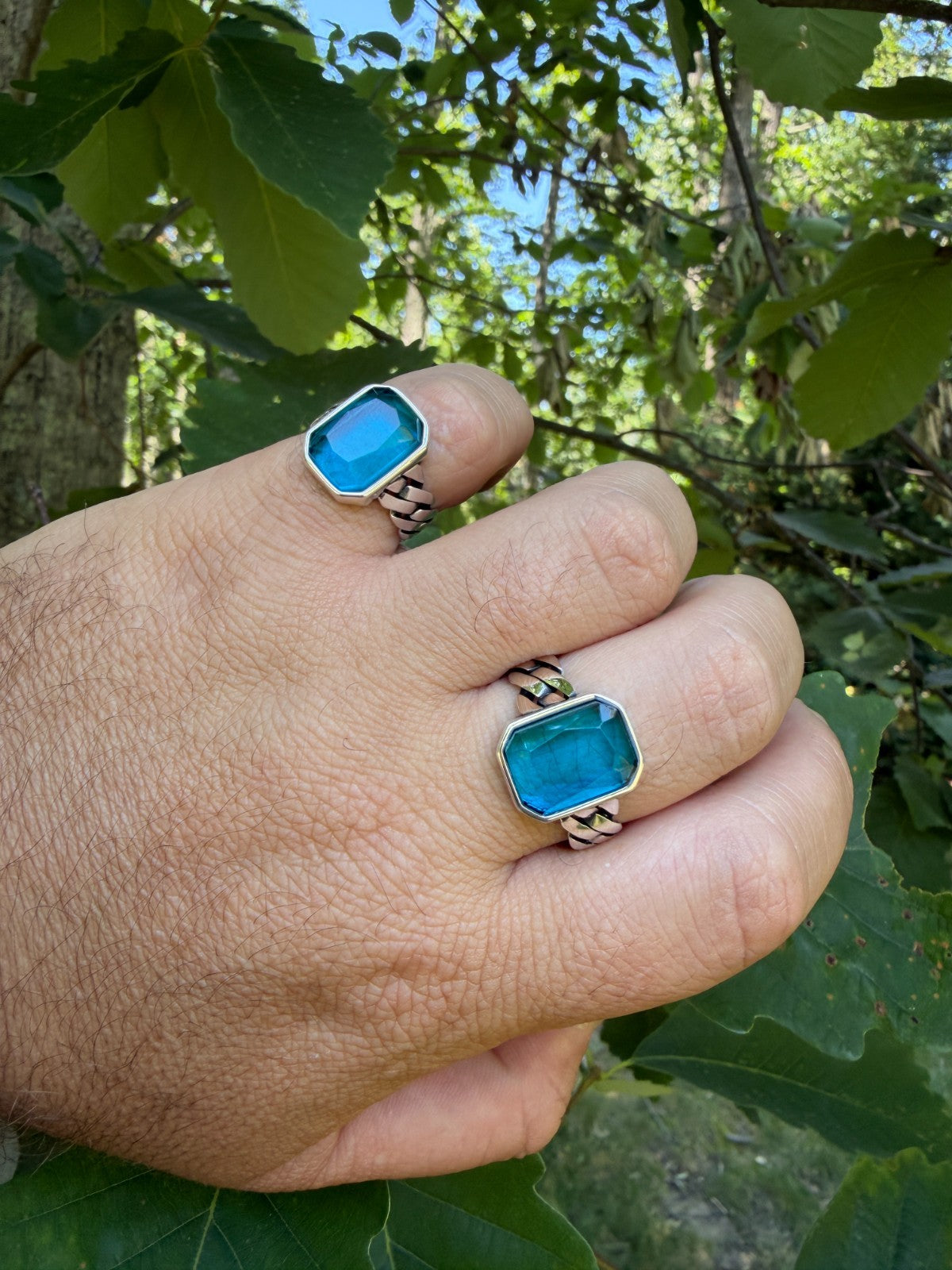 Havana Cuban Ring - 925 Silver - Lab Aquamarine Stone