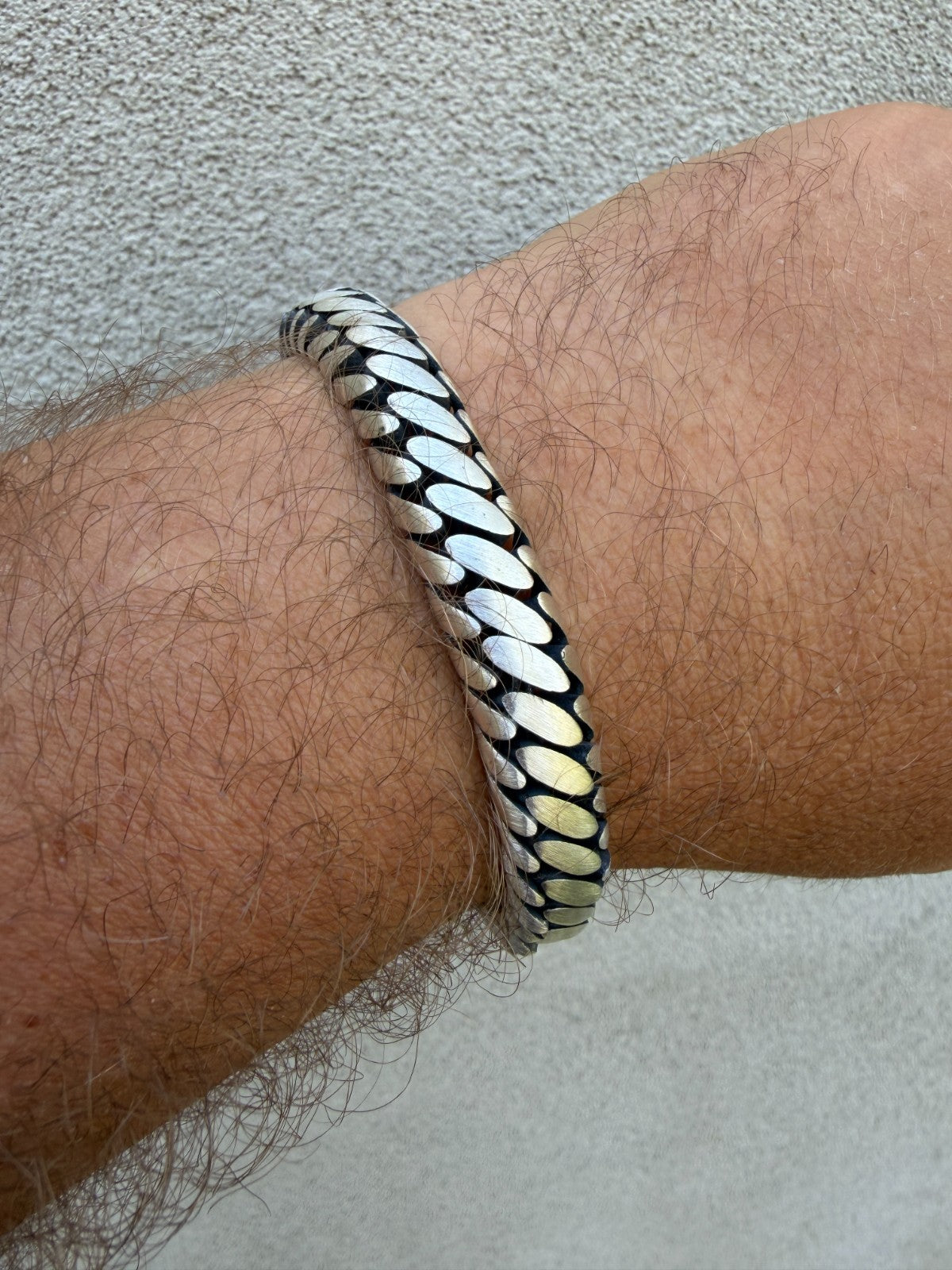 Custom 3 Link Miami Cuban Python Bracelet - Oxidized 925 Sterling Silver - 7"-9" - 12mm