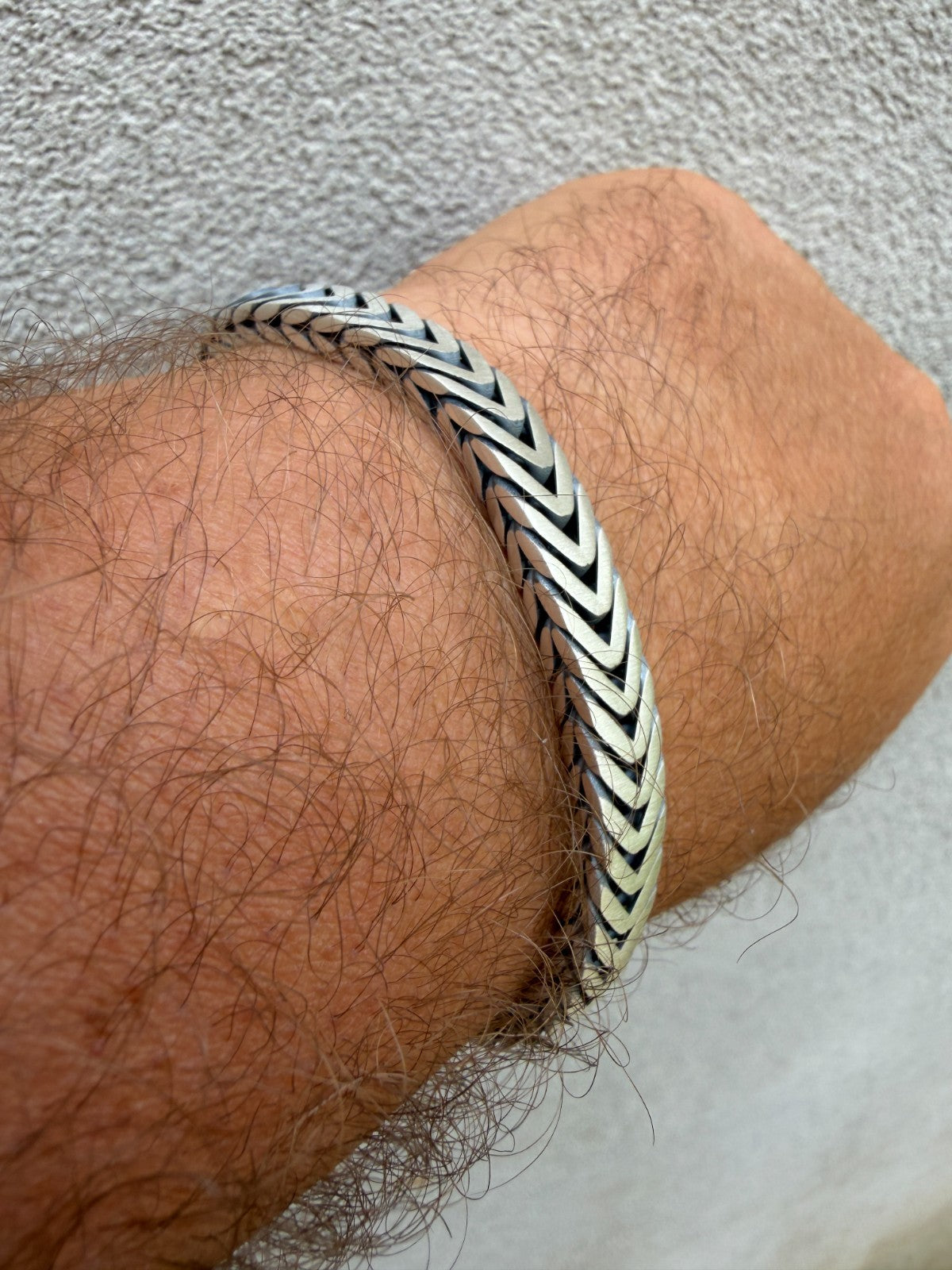 Custom 3 Link Miami Cuban Python Bracelet - Oxidized 925 Sterling Silver - 8.5" - 12mm