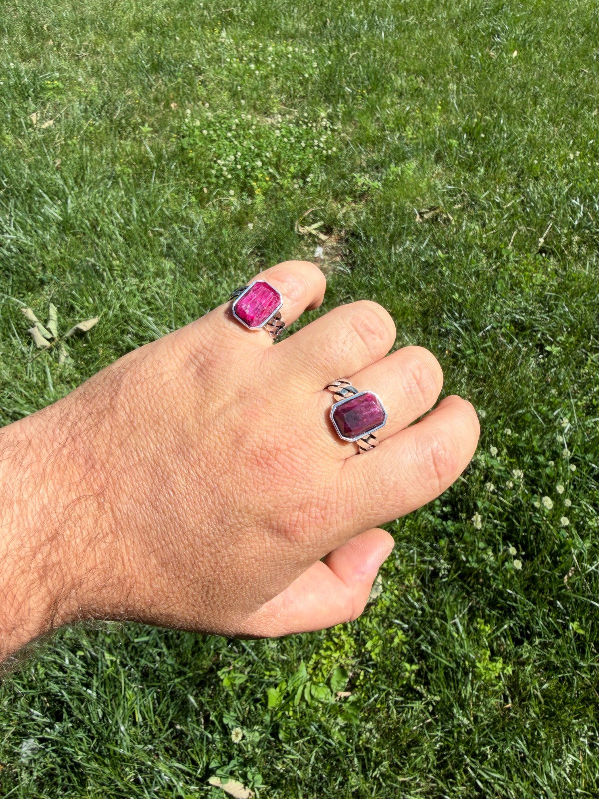Havana Cuban Ring - 925 Silver - Genuine Red Ruby Stone
