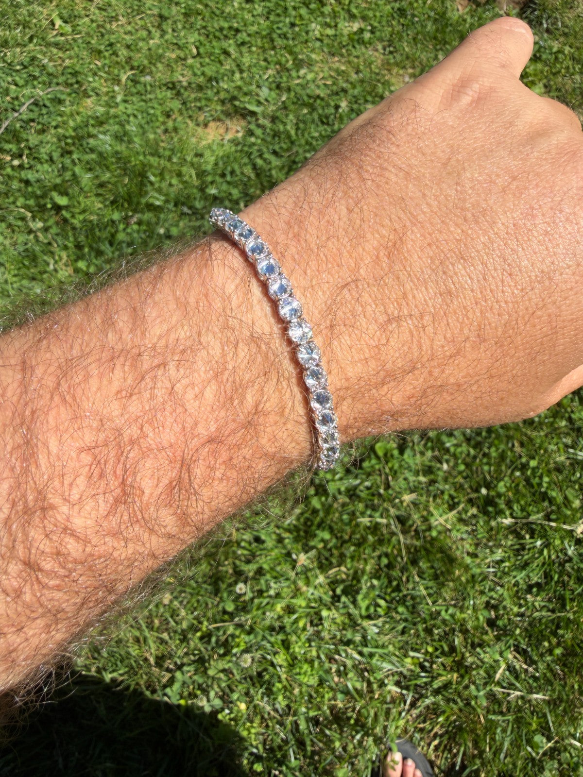 MOISSANITE Upside Down Set Reverse Set Tennis Bracelet Iced Out - 925 Silver - 5mm - 6-9"