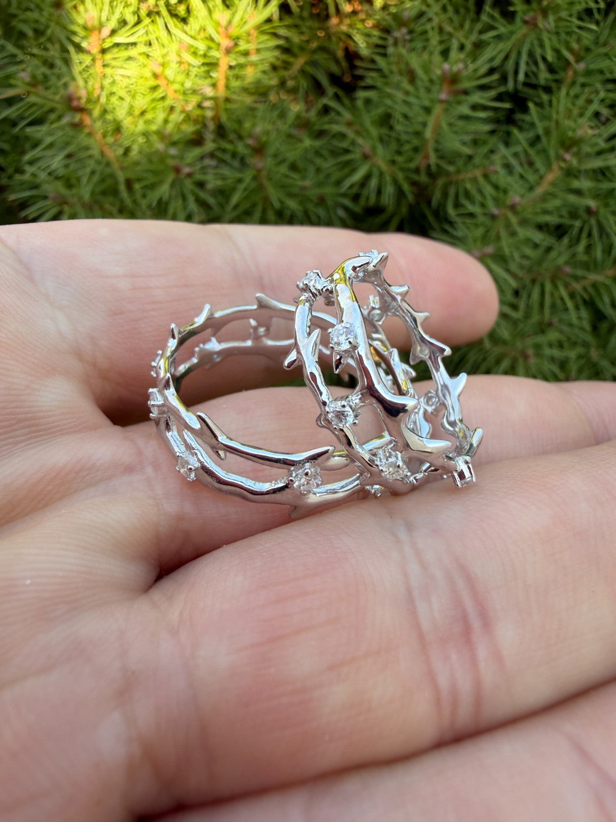 MOISSANITE Crown Of Thorns Eternity Band Ring - 925 Silver