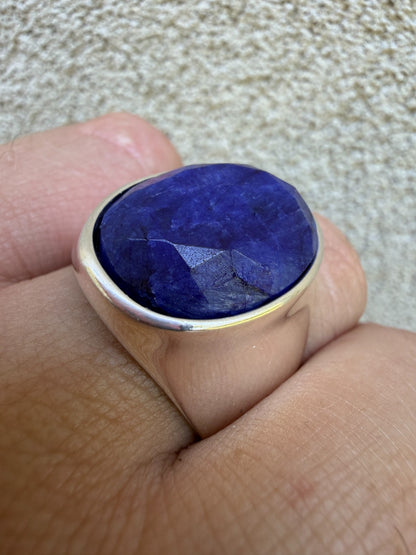 Royal Ocean Ring - 925 Silver - Genuine Blue Sapphire Stone